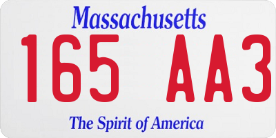 MA license plate 165AA3
