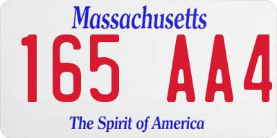 MA license plate 165AA4