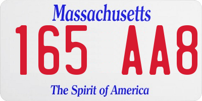 MA license plate 165AA8