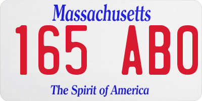 MA license plate 165AB0