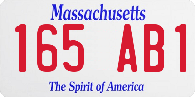 MA license plate 165AB1