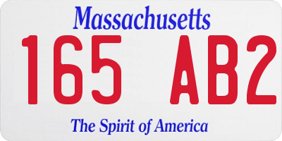 MA license plate 165AB2