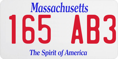 MA license plate 165AB3