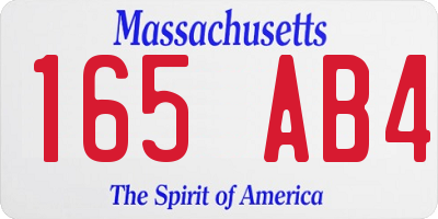 MA license plate 165AB4