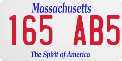MA license plate 165AB5