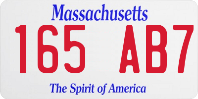MA license plate 165AB7