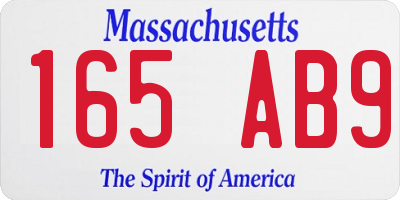 MA license plate 165AB9