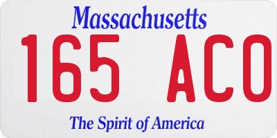 MA license plate 165AC0