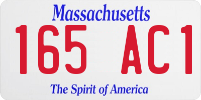 MA license plate 165AC1