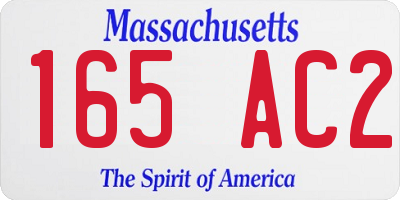 MA license plate 165AC2