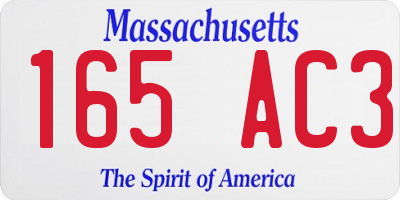 MA license plate 165AC3
