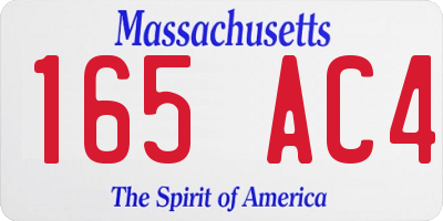 MA license plate 165AC4