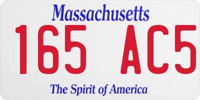 MA license plate 165AC5