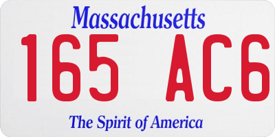 MA license plate 165AC6