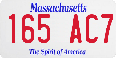 MA license plate 165AC7