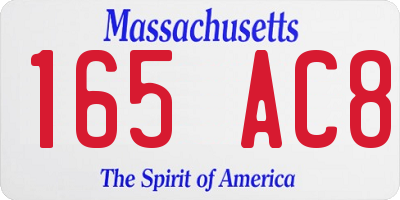 MA license plate 165AC8