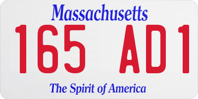 MA license plate 165AD1
