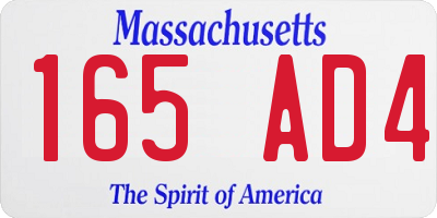 MA license plate 165AD4