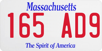 MA license plate 165AD9