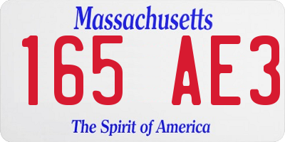MA license plate 165AE3