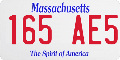 MA license plate 165AE5