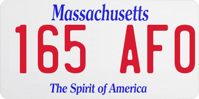 MA license plate 165AF0