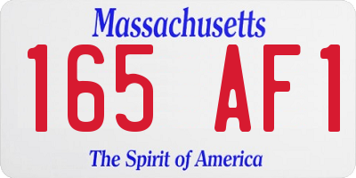 MA license plate 165AF1