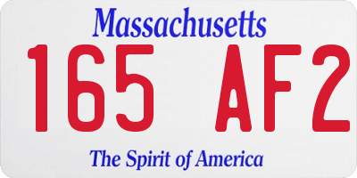 MA license plate 165AF2