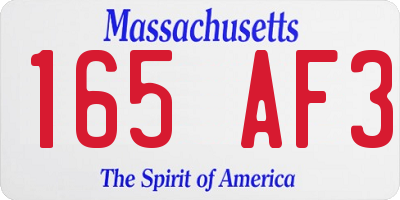MA license plate 165AF3