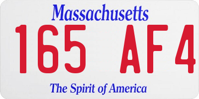 MA license plate 165AF4