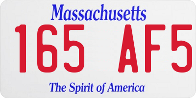 MA license plate 165AF5