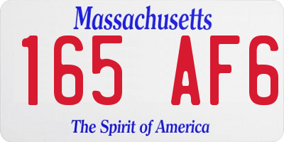MA license plate 165AF6