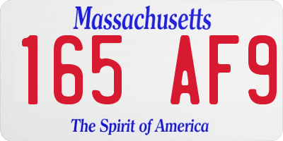 MA license plate 165AF9