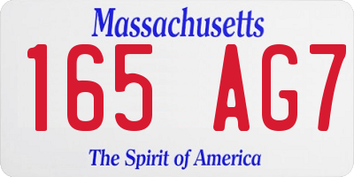 MA license plate 165AG7