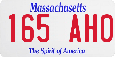 MA license plate 165AH0