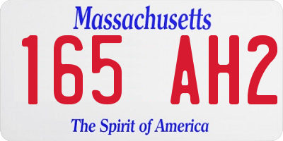 MA license plate 165AH2