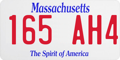 MA license plate 165AH4