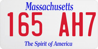 MA license plate 165AH7