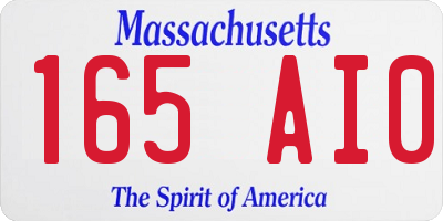 MA license plate 165AI0