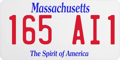 MA license plate 165AI1