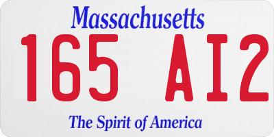 MA license plate 165AI2
