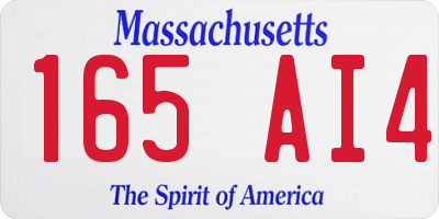 MA license plate 165AI4