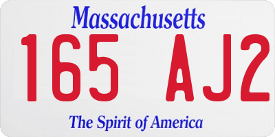 MA license plate 165AJ2