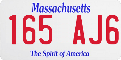 MA license plate 165AJ6