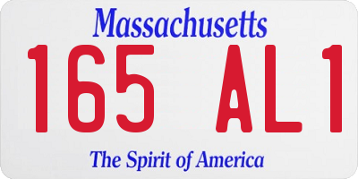 MA license plate 165AL1