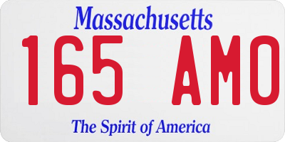 MA license plate 165AM0