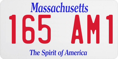 MA license plate 165AM1