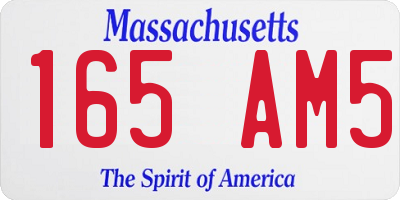 MA license plate 165AM5