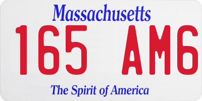 MA license plate 165AM6