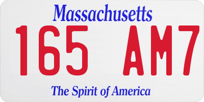 MA license plate 165AM7